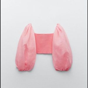 Zara Puff Sleve Crop Top